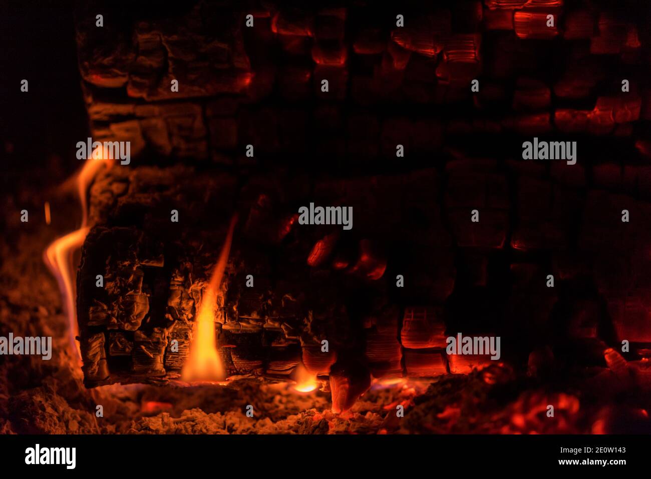 Burning fire coals embers in hi-res stock photography and images - Alamy