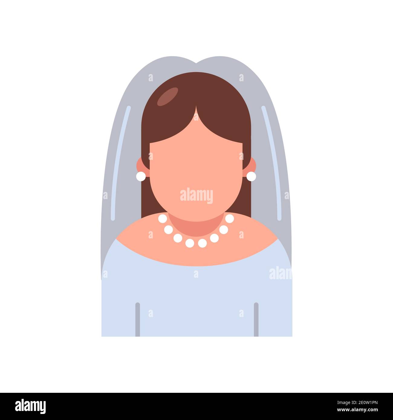icon bride in a wedding dress on a white background. flat vector ...