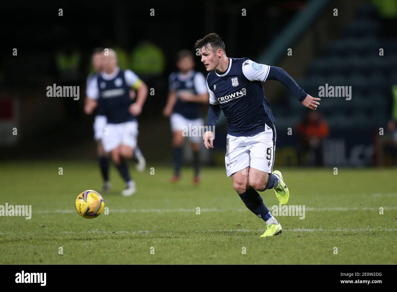 Dens Park, Dundee, UK. 2nd Jan, 2021. Scottish Championship Football, Dundee FC versus Heart of Midlothian; Danny Mullen of Dundee races forward Credit: Action Plus Sports/Alamy Live News Stock Photo