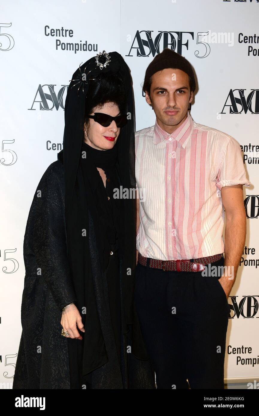 L-R : American blogger Diane Pernet and Antoine Scalese seen at 'A Shaded View On Fashion Film' festival at Centre Pompidou, in Paris, France, on November 10, 2012. Photo by Ammar Abd Rabbo/ABACAPRESS.COM Stock Photo