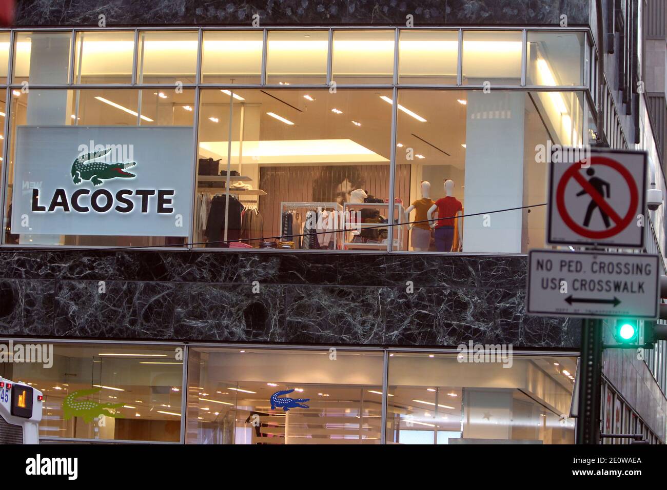 View of the Lacoste store on Fifth Avenue in New York City, NY, USA on  November 15, 2012.The French classic fashion brand has been acquired fully  by the Swiss family-held group Maus