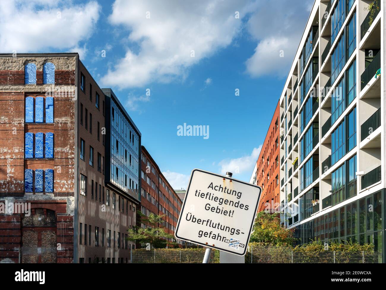 Sign On Hamburg Überseequartier Stock Photo