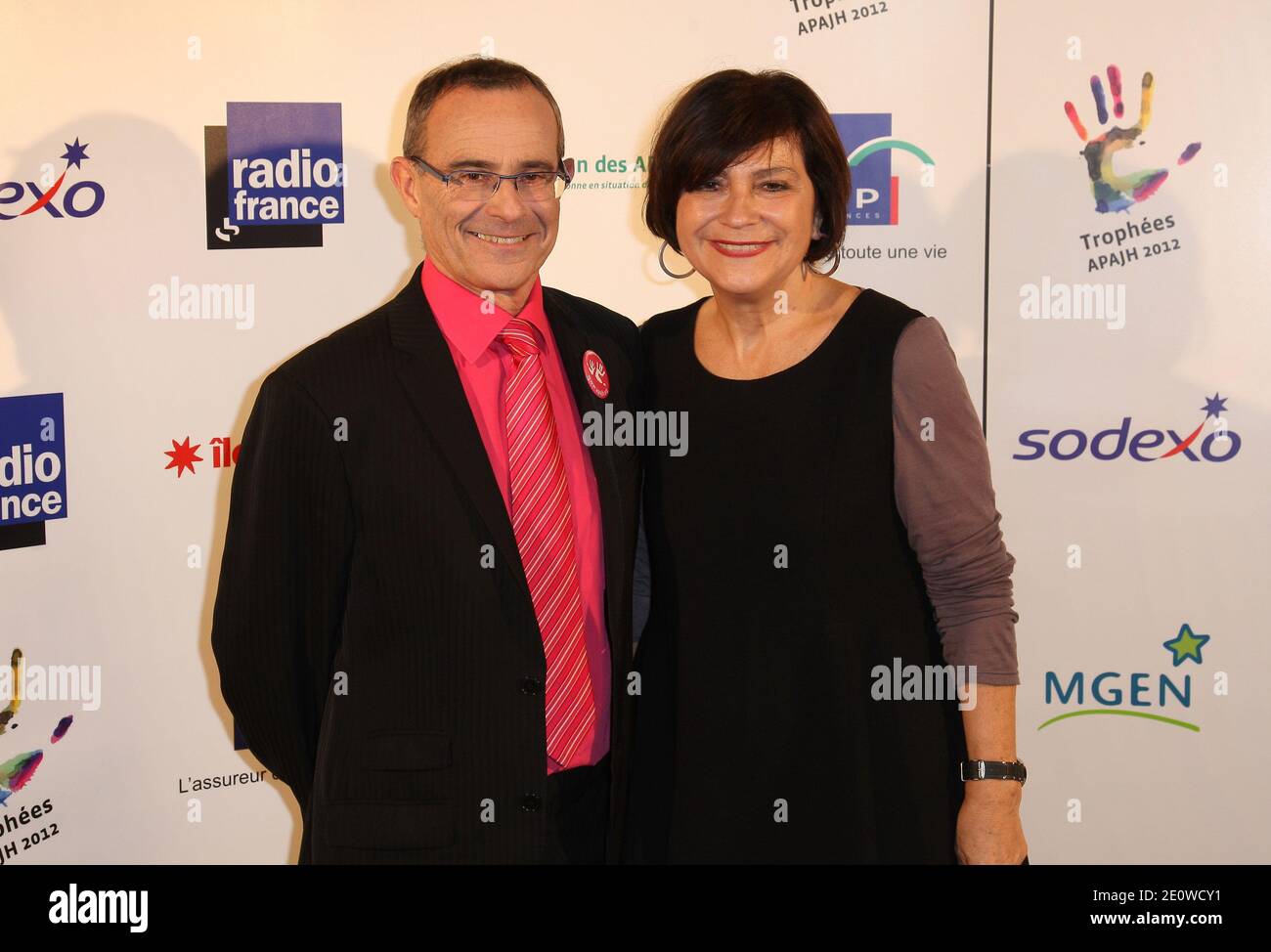 (L-R) Jean-Louis Garcia and Marie-Arlette Carlotti posing during the 8th APAJH Trophies held at the Carrousel du Louvre in Paris, France on November 19, 2012. Photo by Marco Vitchi/ABACAPRESS.COM Stock Photo