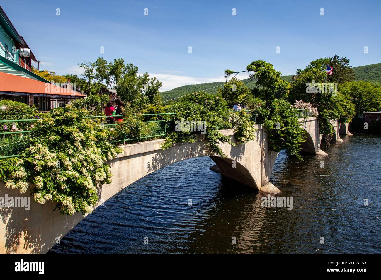 The Bridge of Flowers in Shelburne Falls, Massachusetts Stock Photo