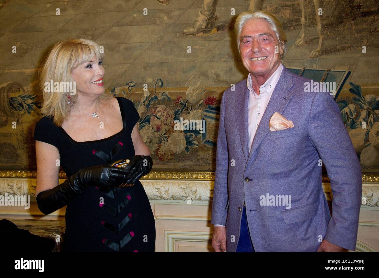 Pierre Cornette De Saint Cyr Et Marie Laforet Amanda Lear and Pierre Cornette de Saint Cyr attending the French Red