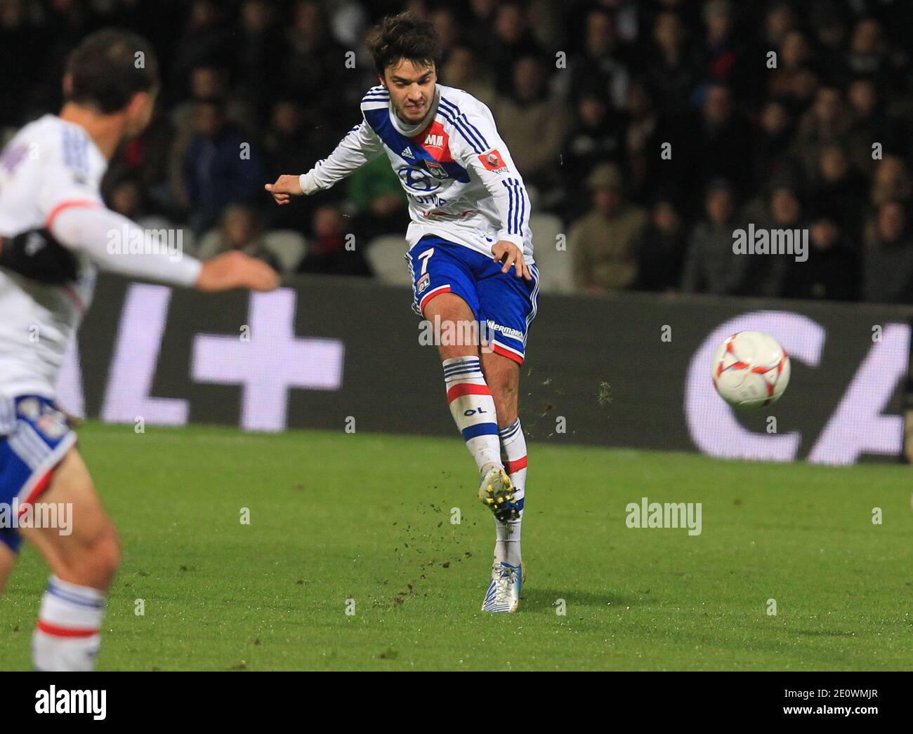 OL's Clement Grenier during the French First League soccer match, Olympique Lyonnais Vs Montpellier at Geralnd stadium in Lyon, France, on December 1, 2012. Lyon won 1-0. Photo by Vincent Dargent/ABACAPRESS.COM Stock Photo