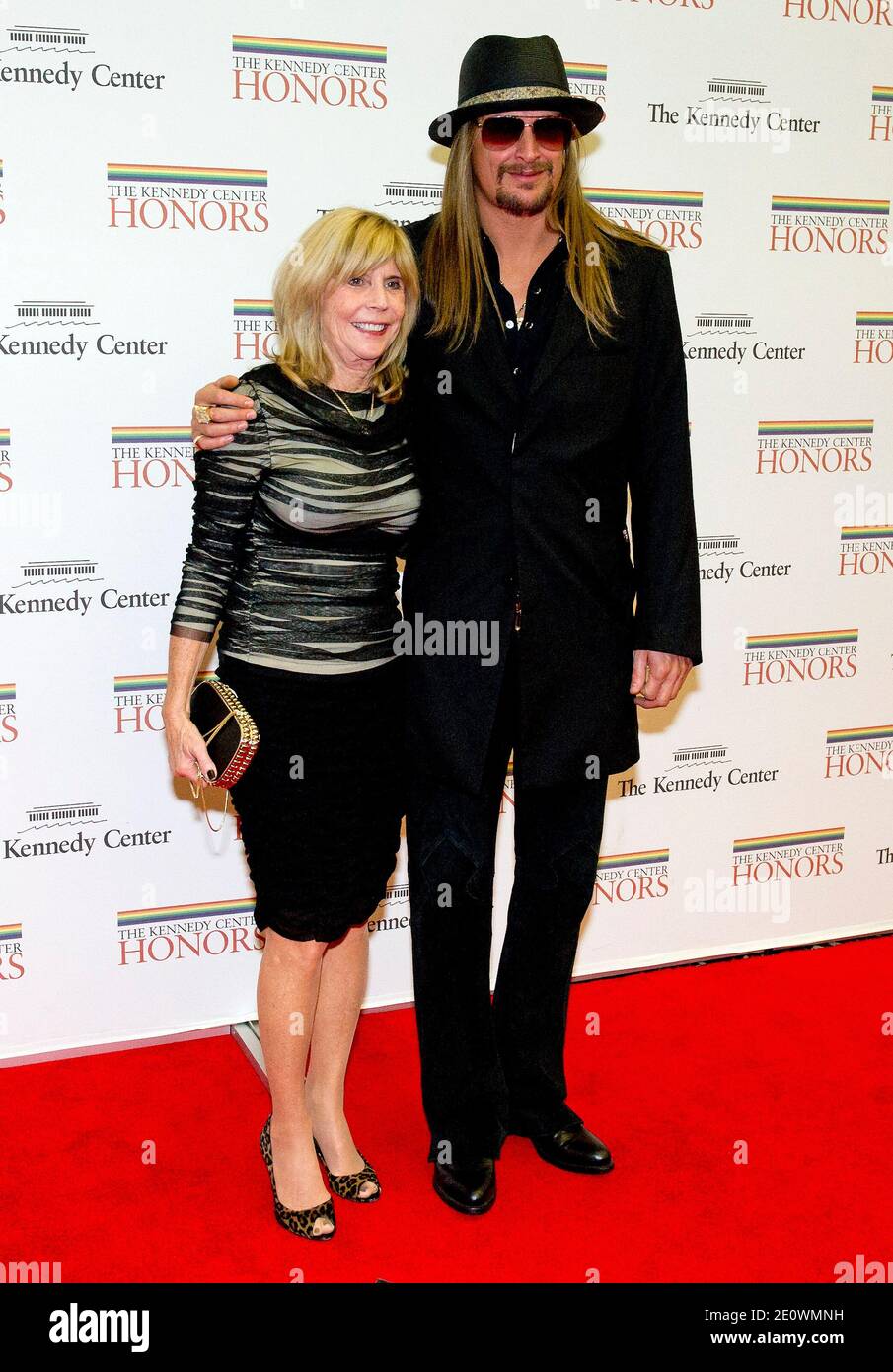 Robert 'Kid Rock' Ritchie and his Mom, Susan Ritchie, arrive for the formal Artist's Dinner honoring the recipients of the 2012 Kennedy Center Honors hosted by United States Secretary of State Hillary Rodham Clinton at the U.S. Department of State in Washington, DC, USA, on December 01, 2012. The 2012 honorees are Buddy Guy, actor Dustin Hoffman, late-night host David Letterman, dancer Natalia Makarova, and the British rock band Led Zeppelin. Photo by Ron Sachs/ABACAPRESS.COM Stock Photo
