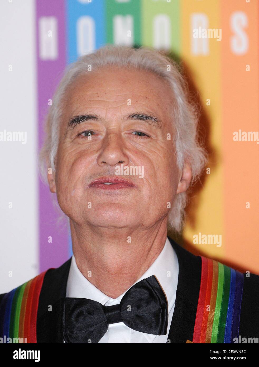 Musician Jimmy Page arrives at the Kennedy Center Honors gala in