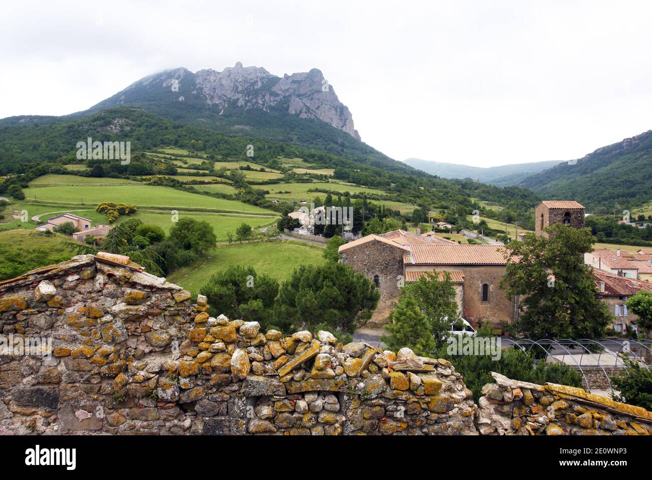 File Picture of the 1,231 meter (4040 ft) high peak of Bugarach is seen in Bugarach, France on June 6, 2011. The peak of Bugarach is the culminating point of the Corbieres range (foothills of the Pyrenees Mountains). Some doomsday theories designate Bugarach peak as a sacred mountain that would be spared on December 21, 2012, when the Maya's Long Count calendar marks the end of a 5,126-year era, a date some say marks the end of the world. Photo by Pascal Parrot/ABACAPRESS.COM Stock Photo