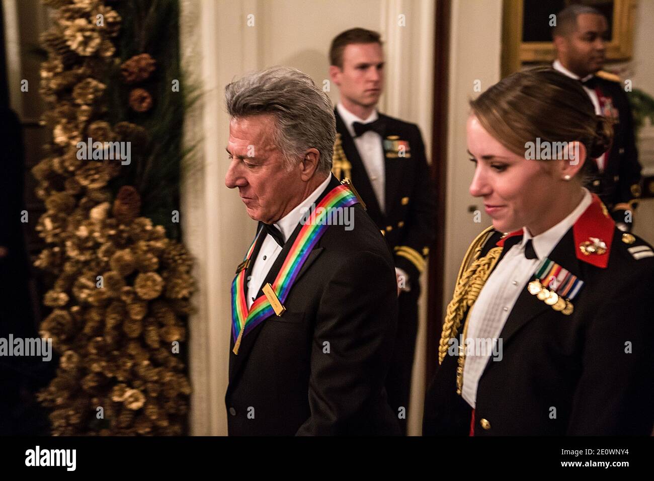 Actor Dustin Hoffman arrives at the Kennedy Center Honors reception at