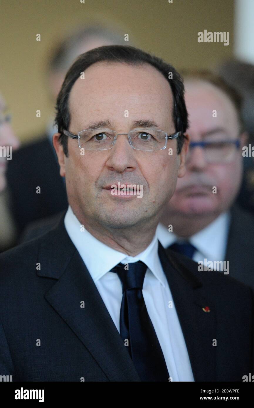 French President Francois Hollande attends the inauguration of the ...