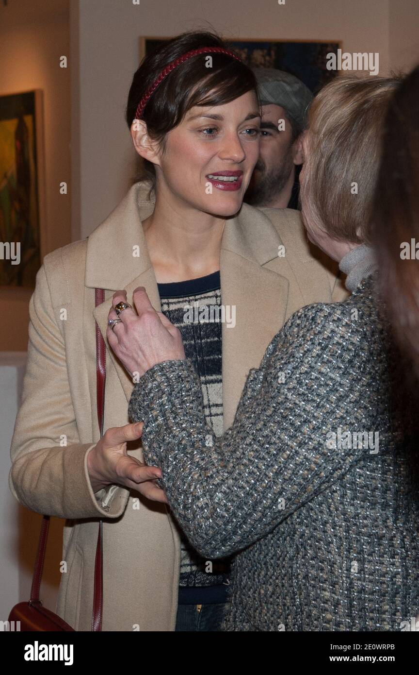 Marion Cotillard attends an exhibition of Florence Cassez paintings, in Paris, France , on December 6, 2012. Photo by Christophe Guibbaud/ABACAPRESS.COM Stock Photo