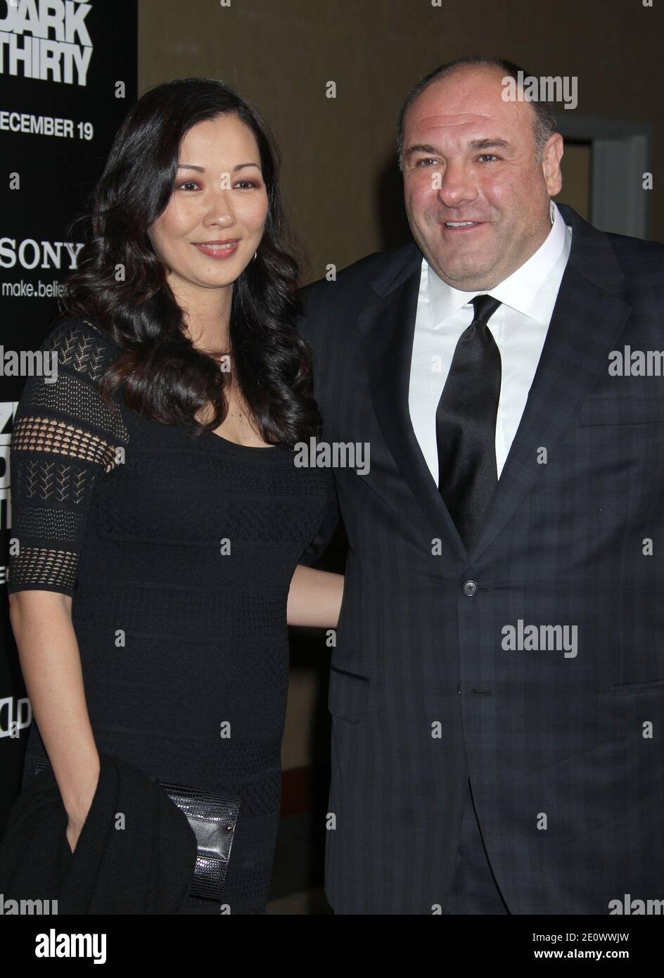 James Gandolfini and wife arriving at Columbia Pictures' premiere for