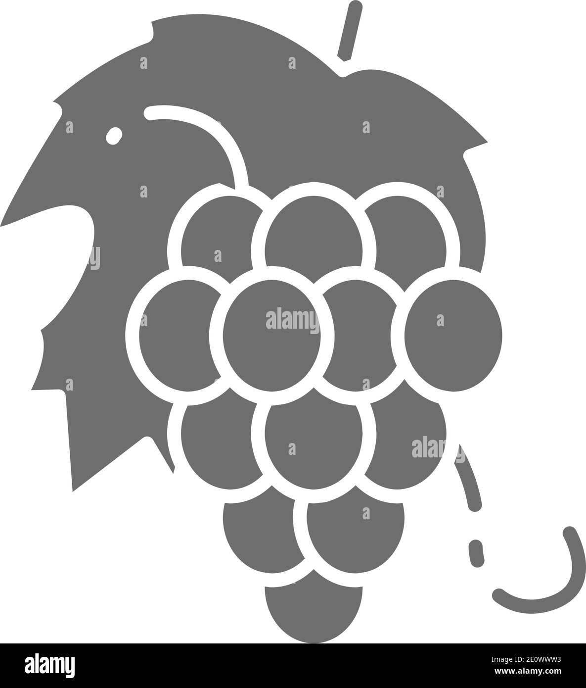 Vector bunch of grapes, fruit grey icon Stock Vector Image & Art - Alamy