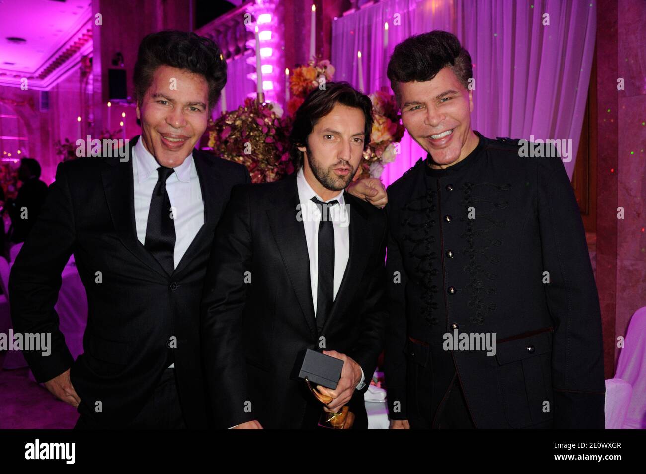 Igor, Grichka Bogdanoff and Frederic Diefenthal attending the The Best Awards 2012 Ceremony at salons Hoche, in Paris, France on December 11, 2012. Photo by Alban Wyters/ABACAPRESS.COM Stock Photo