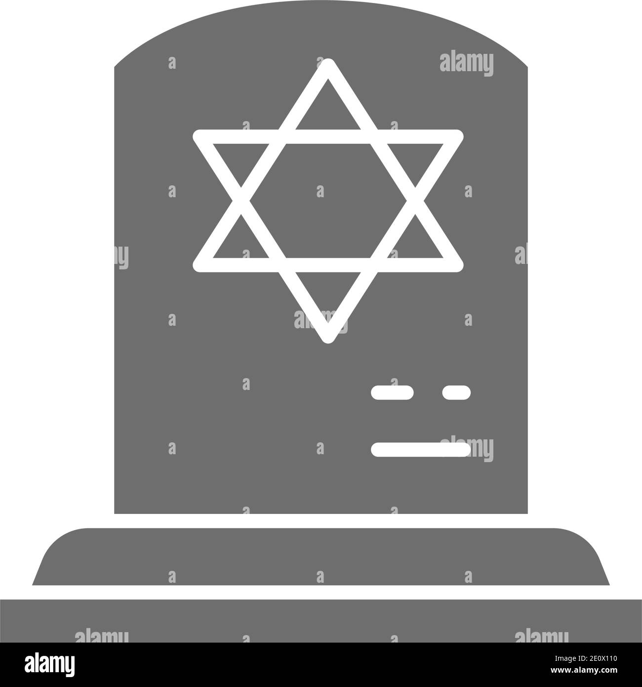 Tombstone with the star of david, gravestones, grave gray icon Stock