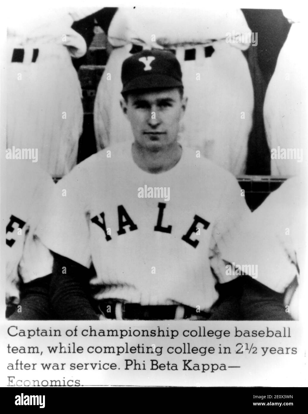 New Haven, Connecticut - Undated file photo -- Future United States President  George H.W. Bush as captain of the Yale University varsity baseball team.  He pursued a degree in economics and graduated