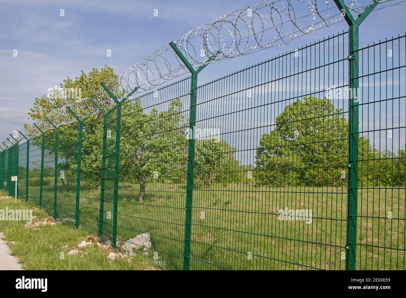 The Current Situation In Europe Meant That Countless Kilometers Of Such Fences Were Built At The National Borders To Protect Against Illegal Immigrati Stock Photo