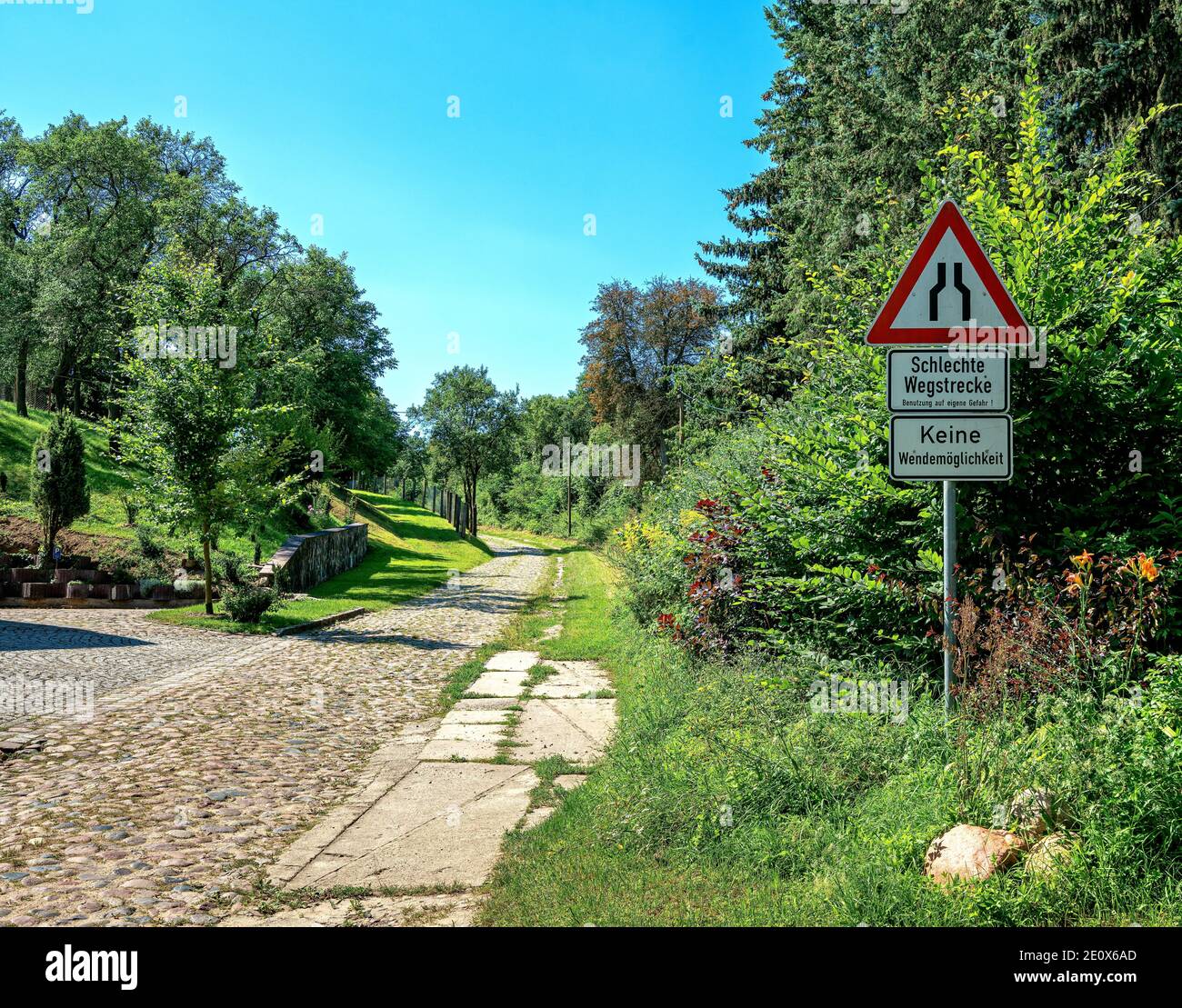 Attention Bad Route For Cyclists And Cars Stock Photo