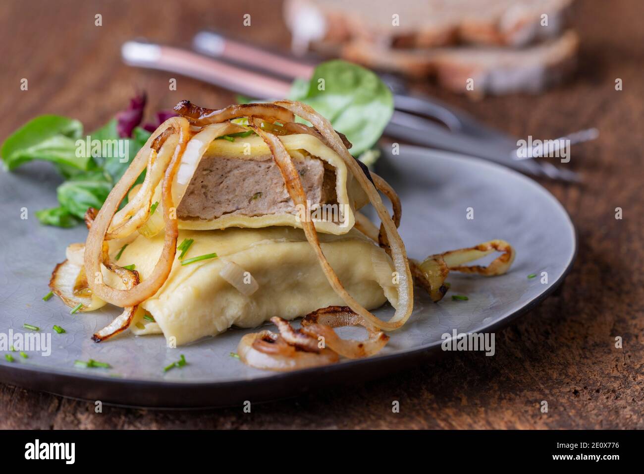 Swabian Maultasche Stock Photo