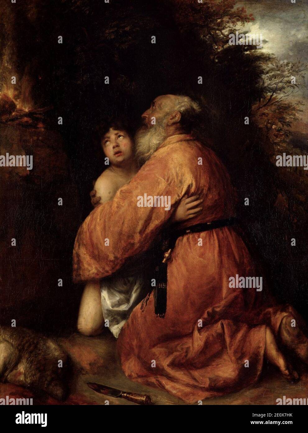 Jan Lievens - The Sacrifice of Isaac (c.1638). Stock Photo