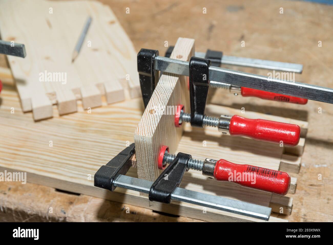 Screw Clamps As A Carpenter S Tool In A Stock Photo Alamy