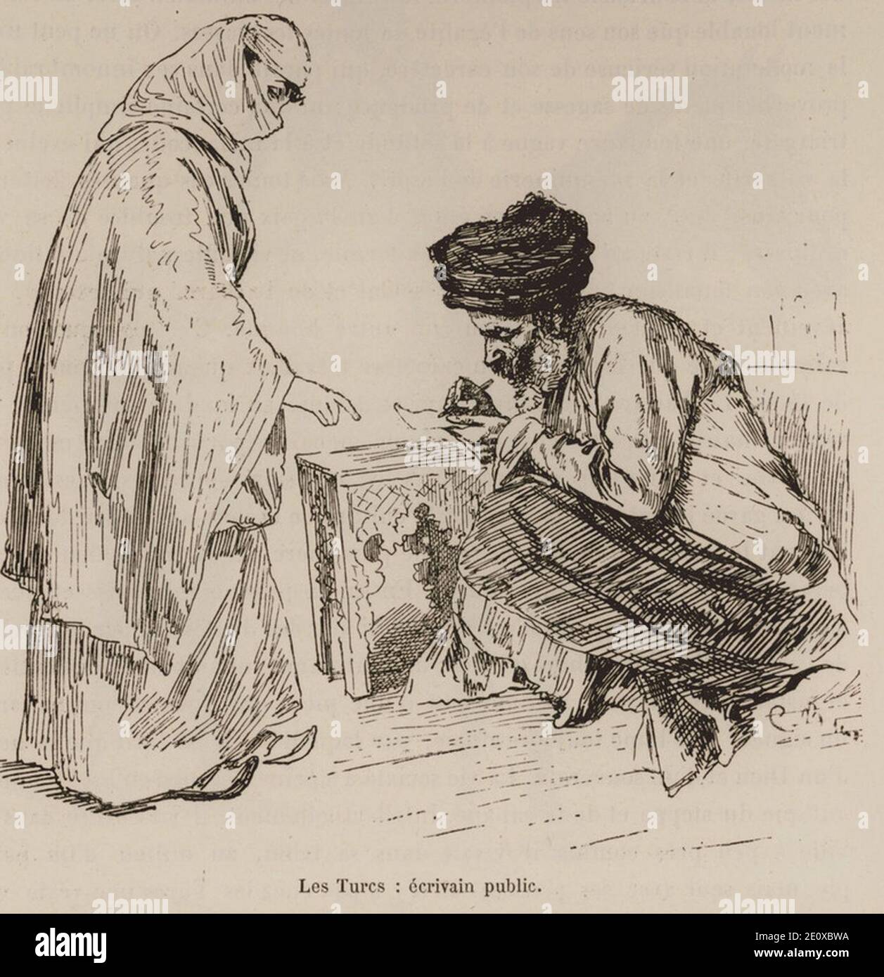 Les Turcs- écrivain public - De Amicis Edmondo - 1883. Stock Photo