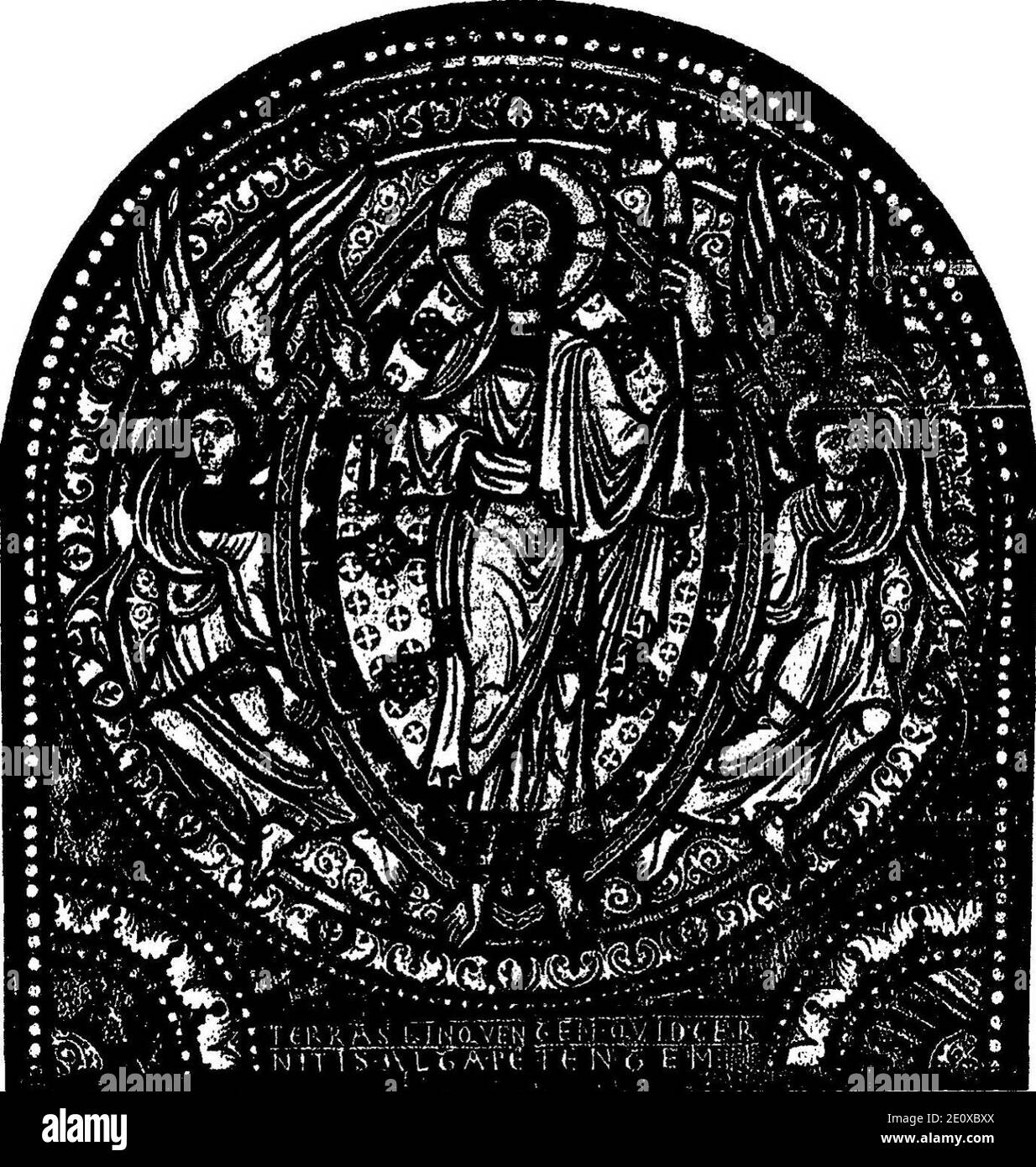 Les vitraux du Moyen âge et de la Renaissance dans la région lyonnaise - 005 - Christ en gloire. Stock Photo