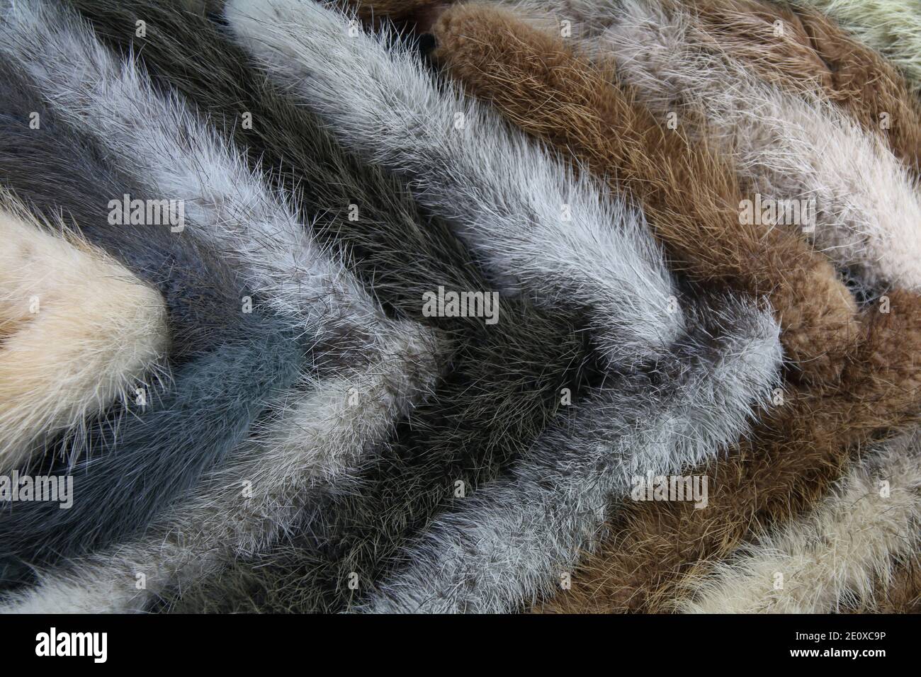 Coat Made Of Mink Tails Stock Photo Alamy