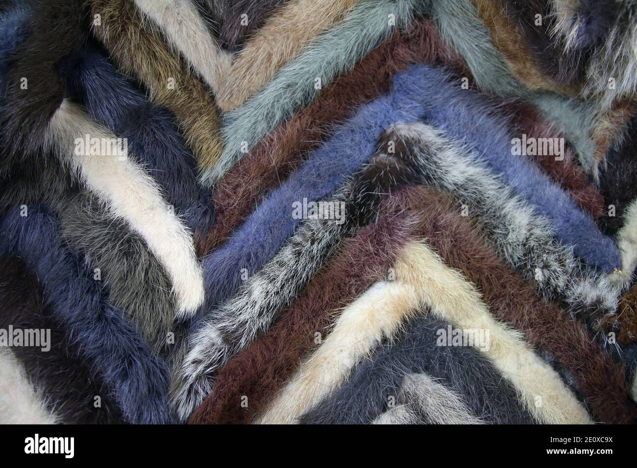 Coat Made Of Mink Tails Stock Photo Alamy