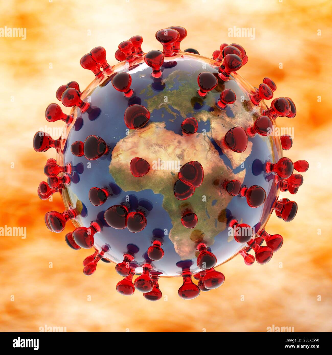 Artistic 3D Illustration Of The Coronavirus Sars-cov-2 Stock Photo - Alamy
