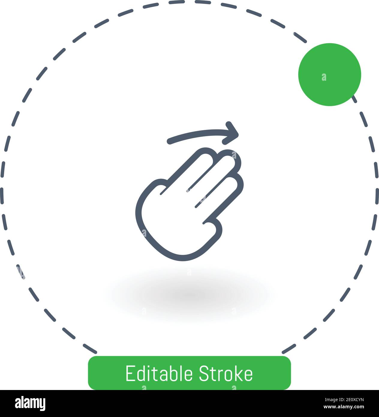 flick right vector icon editable stroke outline icons for web and mobile Stock Vector