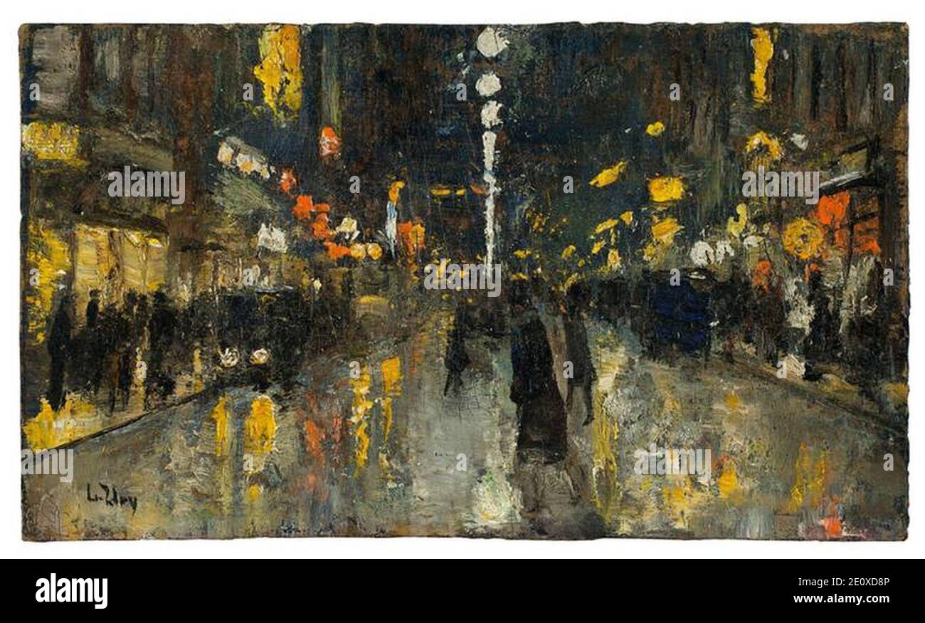 Lesser Ury Nächtliche Straßenszene 1920er Stock Photo - Alamy