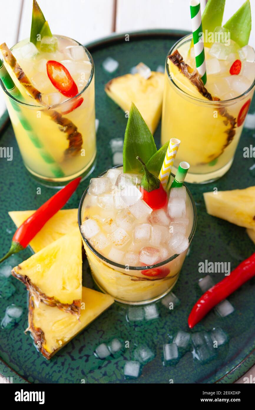 Cocktail With Pineapple Stock Photo
