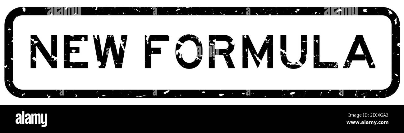 Grunge black new formula word square rubber seal stamp on white ...