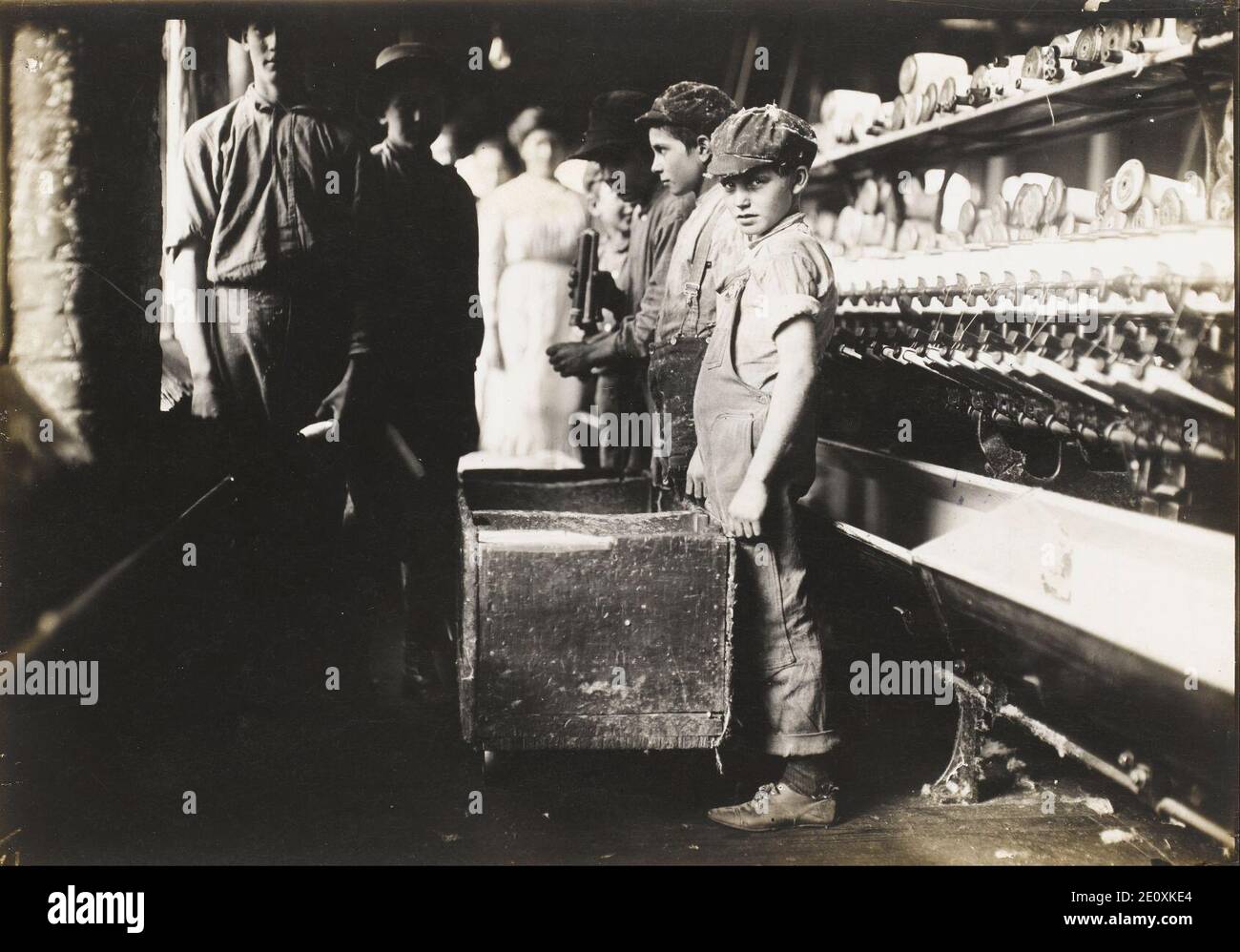 Lewis Wickes Hine - Young Doffers in the Elk Cotton Mills, Fayetteville, Tennessee - Stock Photo