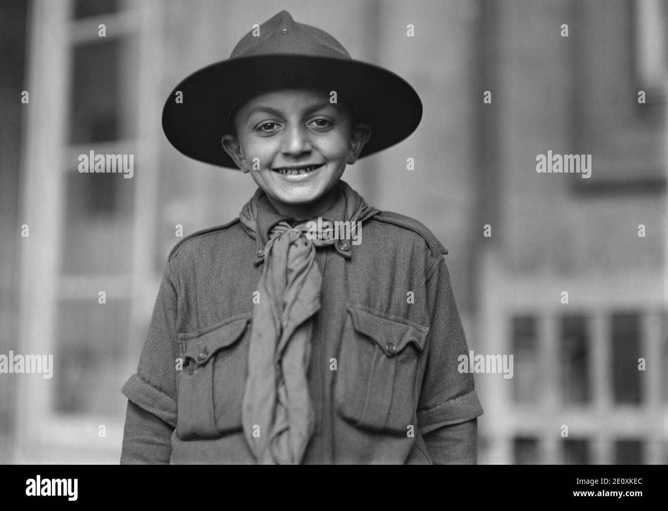 Lewis Wickes Hine, The charter member of the Red Cross Boy Scout Troop Paris, September 1918 Stock Photo