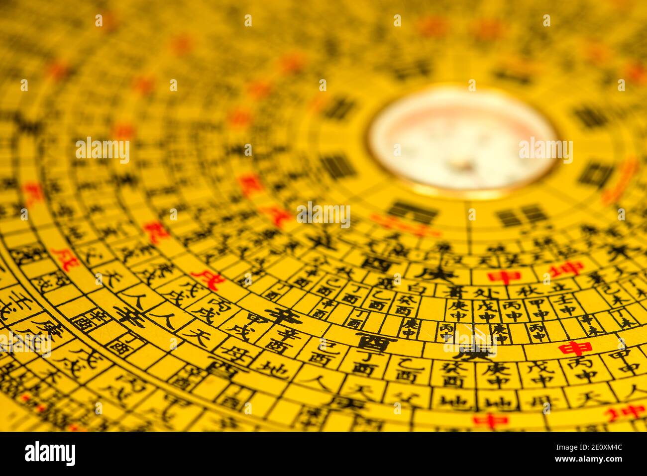 Chinese Feng Shui Compass In A Closeup Stock Photo