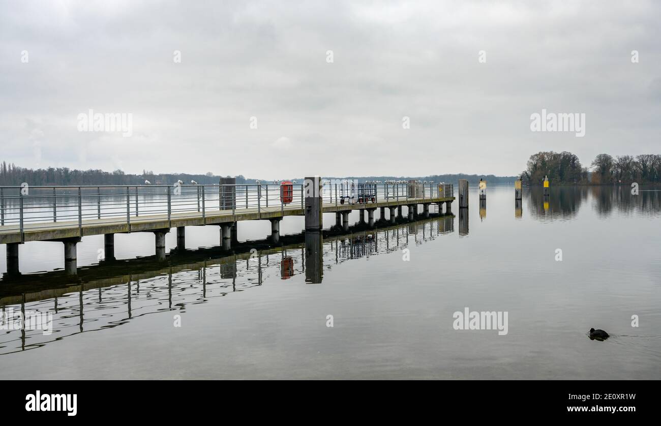 Rainy Weather At Tegeler See In Berlin Stock Photo