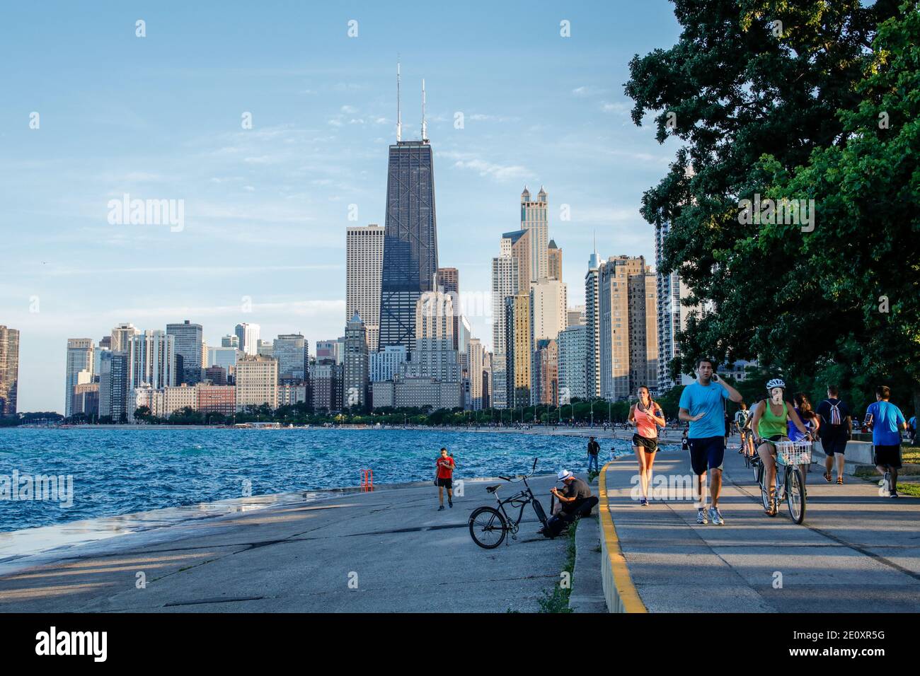 Chicago lakefront near North Avenue Beach. Stock Photo