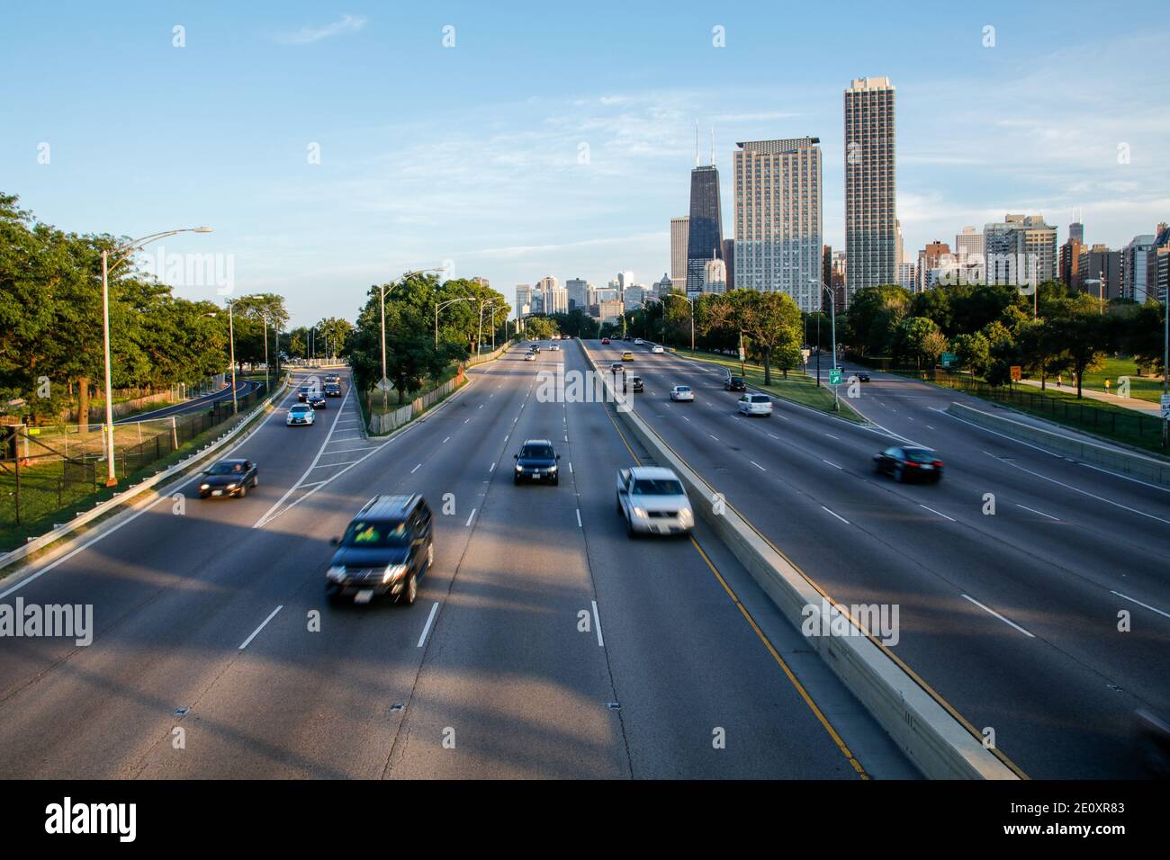 Lake Shore Drive viewed from the North Avenue pedestrian bridge Stock Photo Alamy