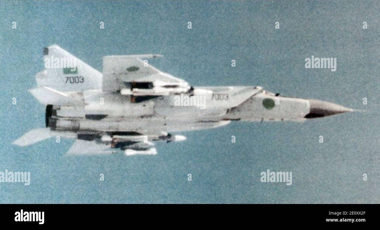 Libyan MiG-25 in flight c1985. Stock Photo