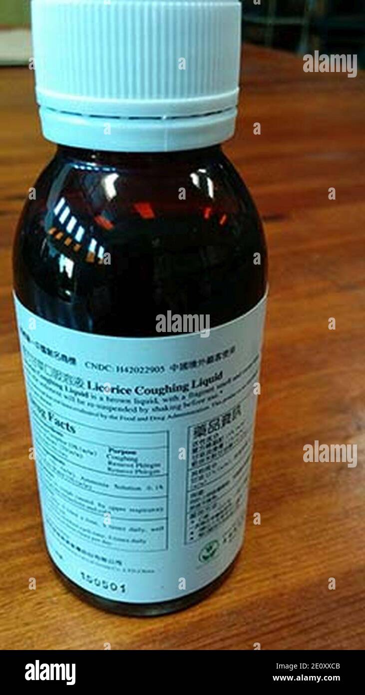 Licorice Coughing Liquid Recalled Due to the Presence of Morphine Stock Photo Alamy