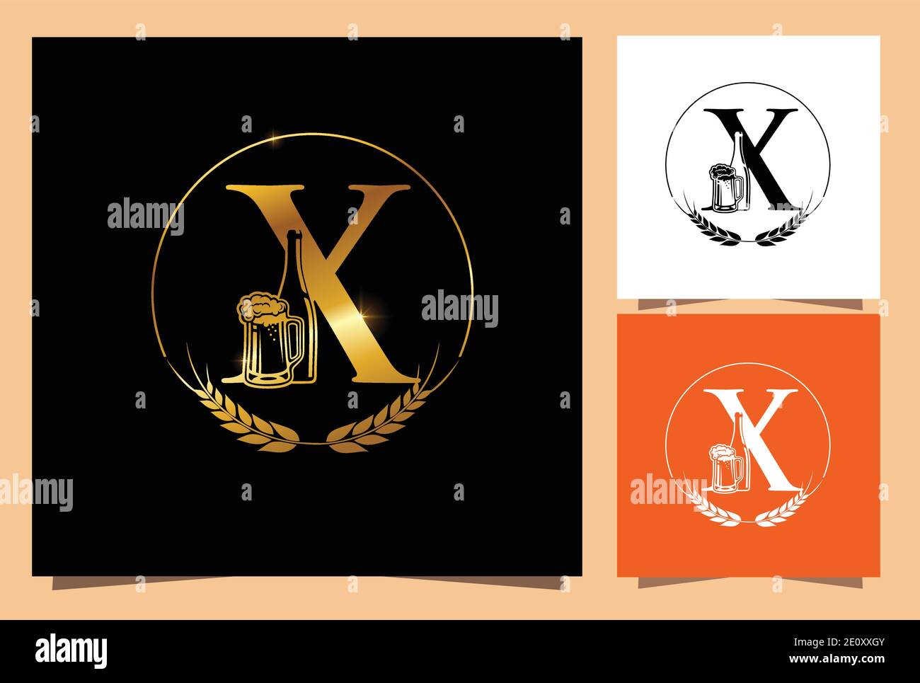 A Vector Illustration of Gold Glass and Bottle Beer Monogram Initial Letter  X in black background with Golden Shine Effect Stock Vector Image \u0026 Art -  Alamy, image size:1300x965