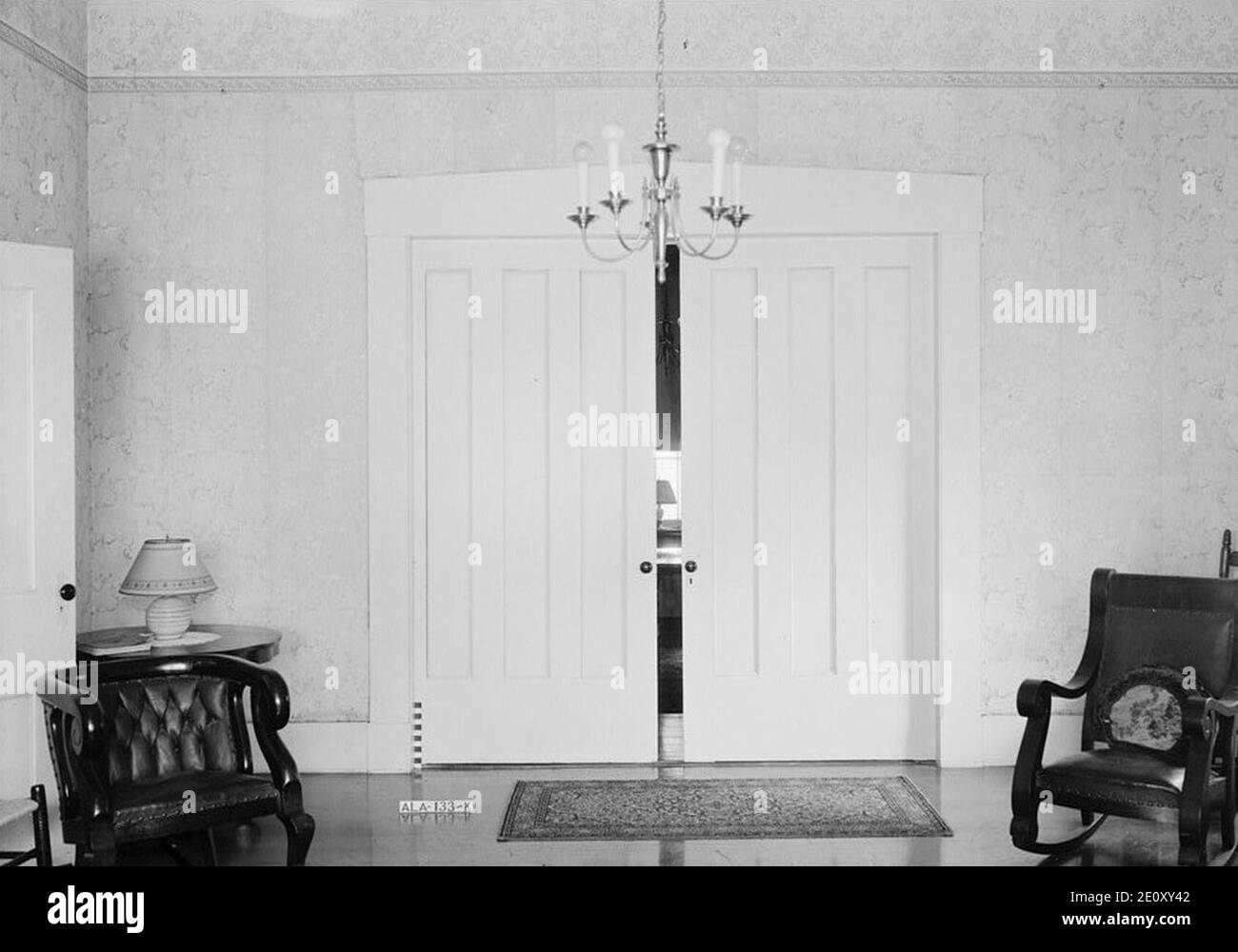 Liddell-Burford House Living Room Doors. Stock Photo
