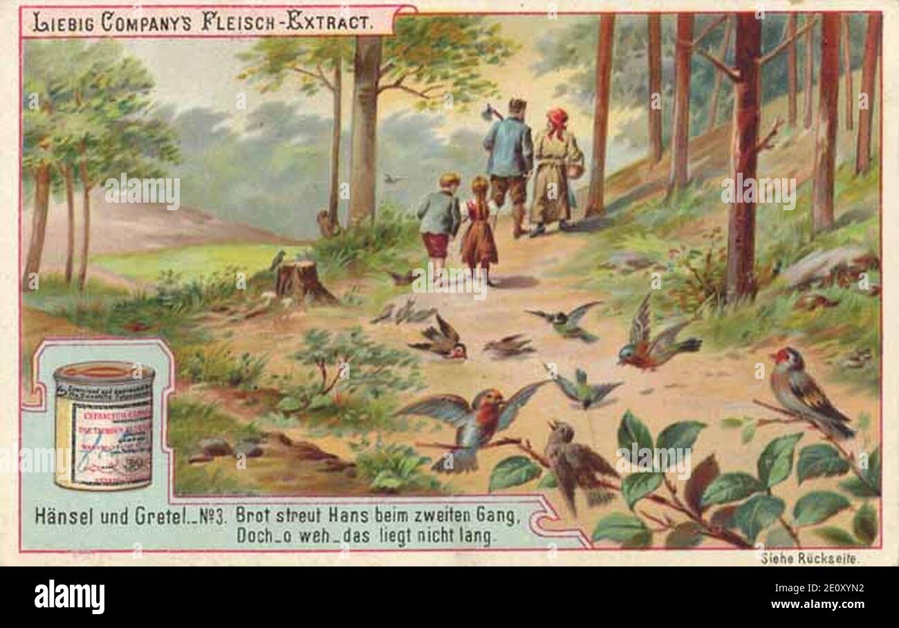 Liebigbild Seriennummer 329 Sanguinettinummer 479 Märchen-Sagen-Fabeln Jahrgang 1896 Hänsel und Gretel (3). Stock Photo