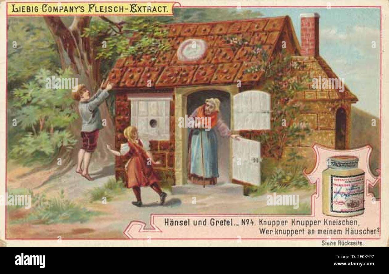 Liebigbild Seriennummer 329 Sanguinettinummer 479 Märchen-Sagen-Fabeln Jahrgang 1896 Hänsel und Gretel (4). Stock Photo