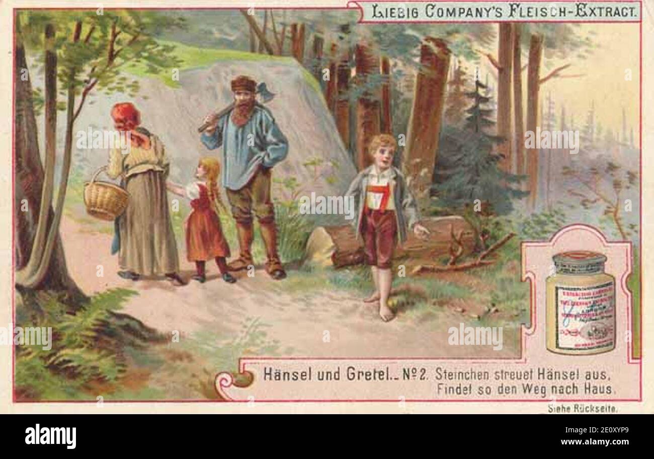 Liebigbild Seriennummer 329 Sanguinettinummer 479 Märchen-Sagen-Fabeln Jahrgang 1896 Hänsel und Gretel (2). Stock Photo