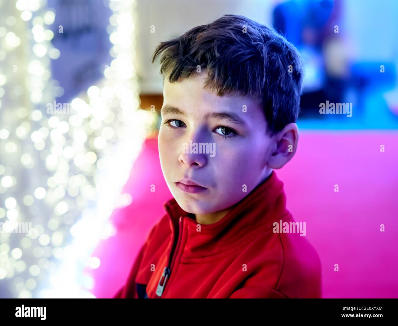 Portrait Of A Boy In A Modern, Urban Environment Stock Photo - Alamy