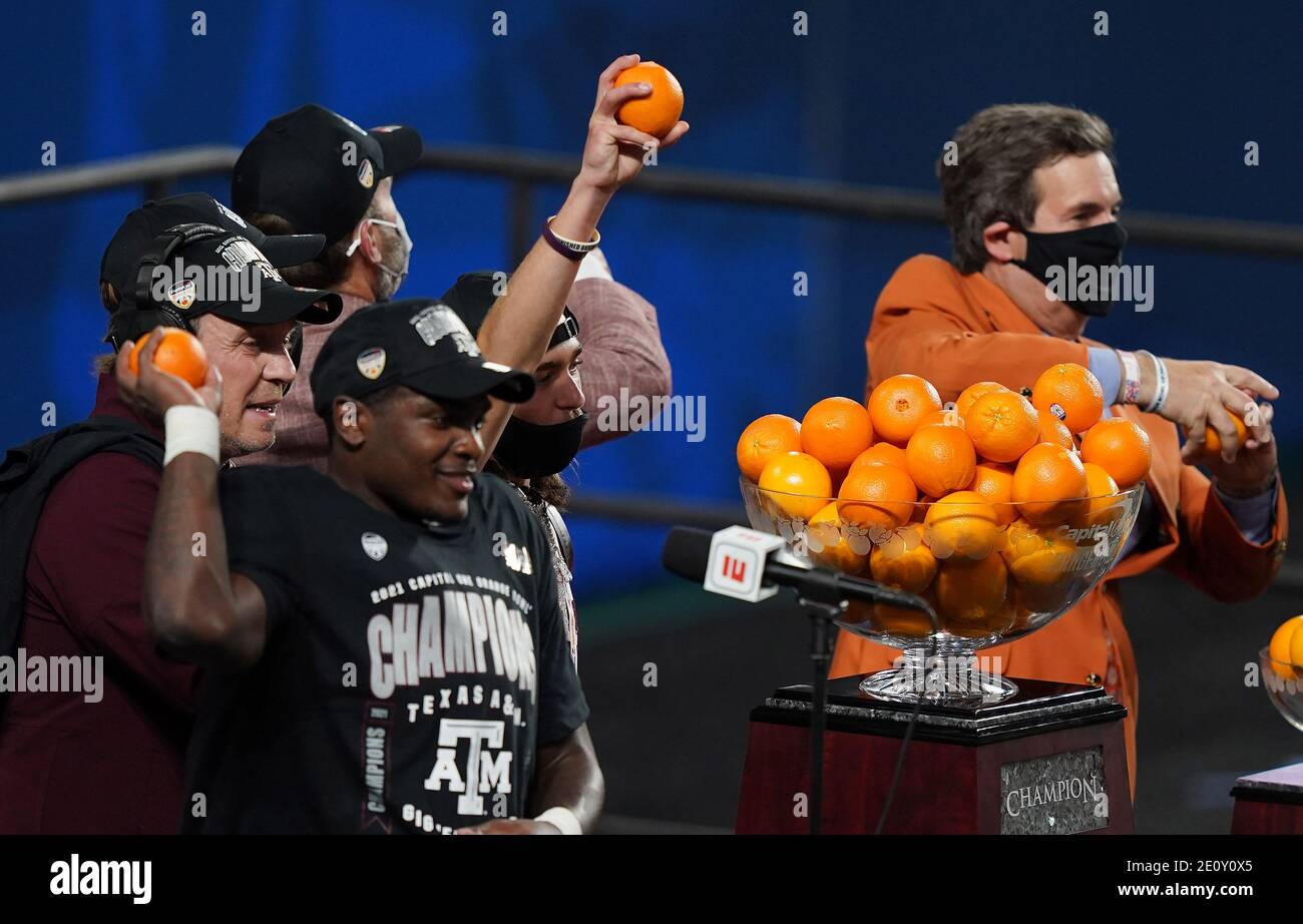 for the Orange Bowl trophy celebration 